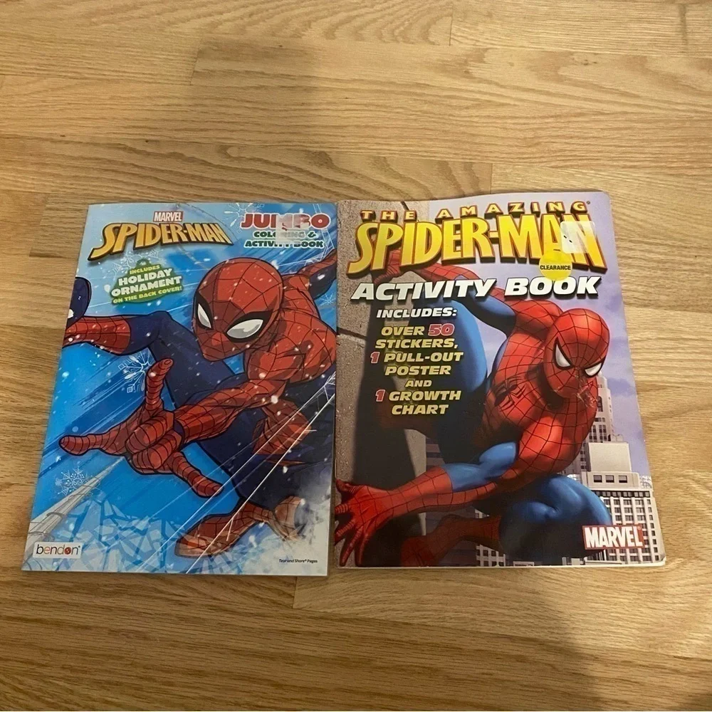 Spider-Man Jumbo Coloring Book Christmas Activity Stickers NEW Bundle